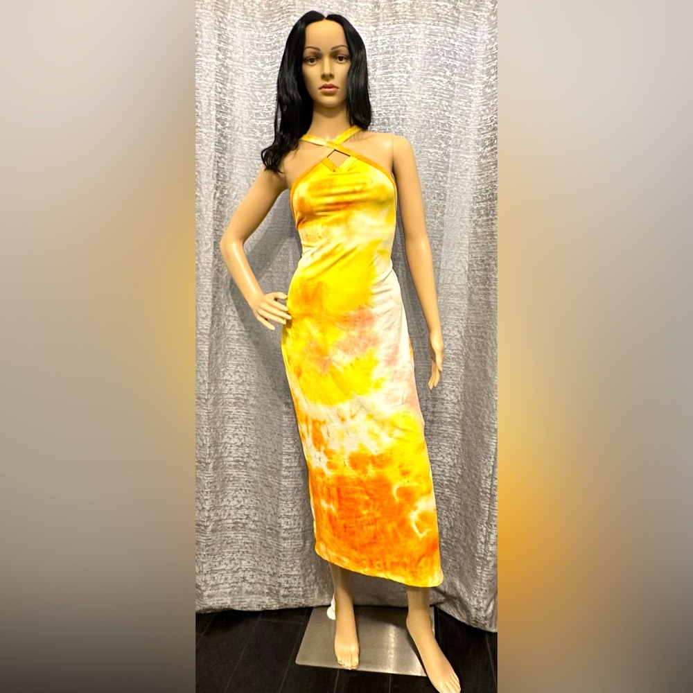Fashion Nova Sweet Talk Tie Dye Midi Dress